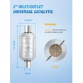 thumbnail image 6 of Nilight 2" Inlet/Outlet Catalytic Converter with Heat Shield,2 inches Universal Cat for Chevrolet Chevy Dodge Ford Buick Chrysler Subaru(EPA Standard), 6 of 7