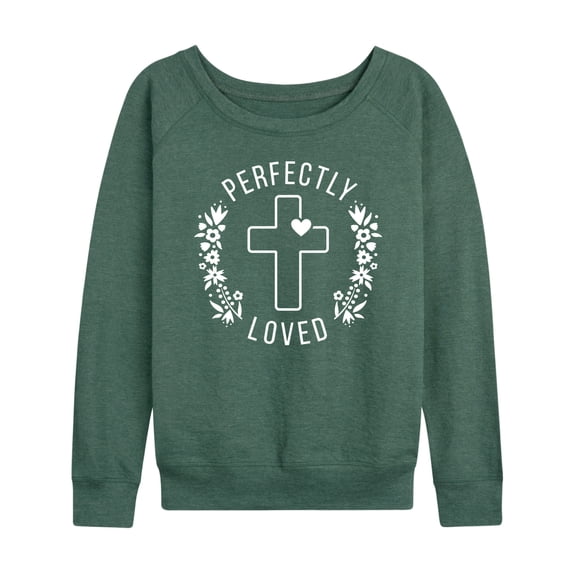 Instant Message - Perfectly Loved Lightweight French Terry Wide Neck Long Sleeve Graphic Shirt