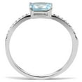 thumbnail image 3 of Luxe Jewelry Designs Stainless Steel Engagement Women's Ring with Sea Blue Cubic Zirconia - Size 6, 3 of 4