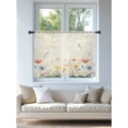 thumbnail image 4 of Sheer Curtains 45 Inch Length, Watercolor Wildflowers Semi Sheer Curtains Light Filtering Window Treatment, Farmhouse Country Botanical Flowers Privacy Voile Drapes for Living Room 52x45 Inch, 4 of 7