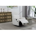 thumbnail image 3 of Leumius Glider Recliner Rocking Chair,360°Swivel Glider Rocking Chair,Upholstered Manual Recliner Chair for Nursery and Living Room,Cream White, 3 of 10