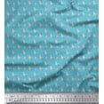 thumbnail image 1 of Soimoi Blue Poly Georgette Fabric Mermaid & Jellyfish Ocean Decor Fabric Printed Yard 42 Inch Wide, 1 of 3
