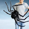 thumbnail image 6 of Halloween Spider Decoration, Stretchy Cobweb Cotton Fake Giant Spider Prop, Realistic Horror Scene Layout for Bar Indoor Party Haunted House Display, 6 of 7