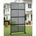 thumbnail image 2 of Kojooin 72" H × 40" W Metal Privacy Screen Freestanding for Outdoor Patio - Heavy-Duty Rust-Resistant Decorative Fence Panel | Weatherproof Design | Patio Privacy Screen, 2 of 8