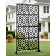 thumbnail image 1 of QinaQin Panel de privacidad metálico independiente de 72 x 40 pulgadas para patio, diseño resistente al óxido y al clima, cerca decorativa para exterior, 1 of 8