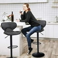 Counter Height Swivel Stools Set of 2 Adjustable Barstools with Back