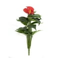 thumbnail image 2 of K-Cliffs 3pcs Faux 15.8" Anthurium Red w/ Green Leaves Bouquet, Unpotted  Usage in a Vase or a Wreath, In/Out Doors, 2 of 9