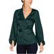 thumbnail image 1 of INC Blusa cruzada con manga de blusón para mujer, verde, grande I-N-C Envolver, 1 of 2