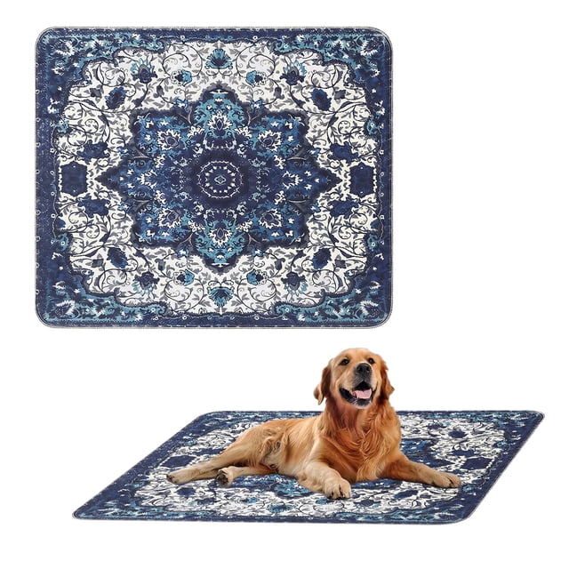 Eoozwa Washable Pee Pads for Dogs, Super Absorbent Reusable Puppy Pads with Colorful Flowers Patterns for Potty Training, Floor, Couch, Bed, and Crate