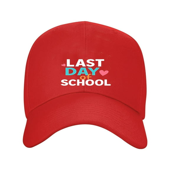 Doordash Baseball Cap Last Day School Dad Hat Adjustable Original Classic Low Profile Polyester Hat Men Women-Red