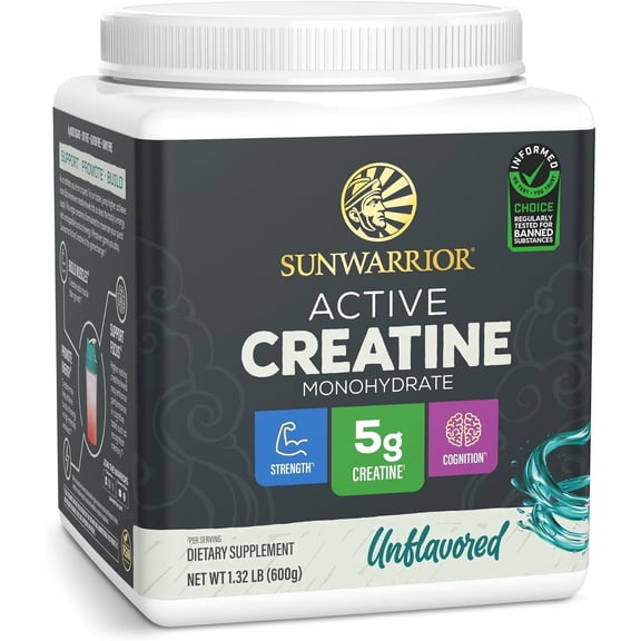 Sunwarrior Creatine Monohydrate Powder, Unflavored, 120 Servings