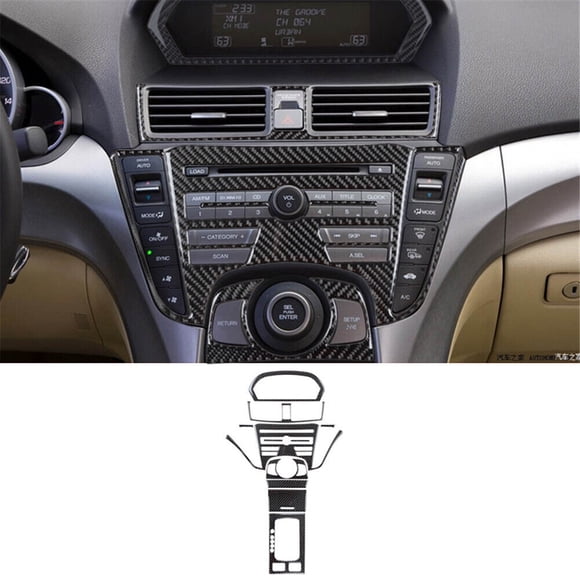 11Pcs Carbon Fiber Interior Central Console Cover Trim for Acura TL 2009-2014