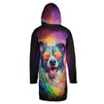 thumbnail image 2 of Hippie Border Collie Portrait oil painting Watercolor Tie-dye Vintage All Over Print 3D Hooded Duffle Toggle Coat Borders Dog Lovers Gifts Idea - 00015, 2 of 6