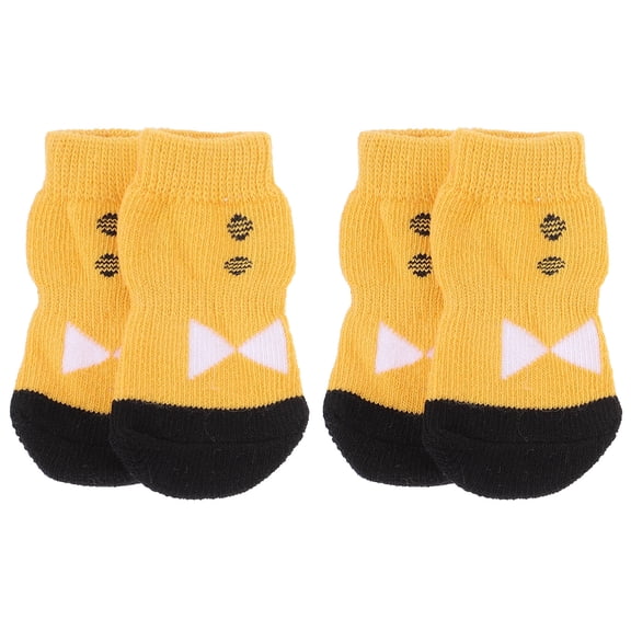 Raindrops 4Pcs Protective Dog Socks Cotton Anti Slip Footwear for Daily Use