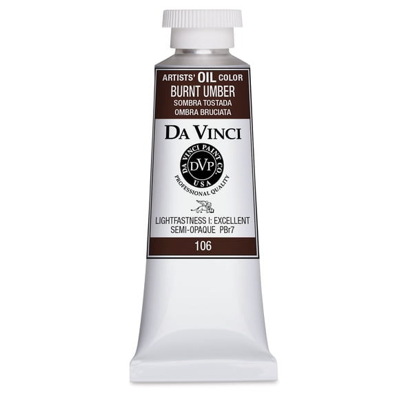Da Vinci Artists' Oil Color - Burnt Umber, 37 ml Tube