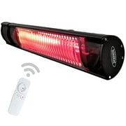The Original SUNHEAT Patio Heaters 1500 Watt Electric Wall (or Tripod) Mounted Patio Heater with Remote- Black