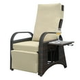 thumbnail image 2 of ATR ART TO REAL All-Weather Wicker Recliner Chair for Balcony and Outside, Set with Flip Table and Footrest, Khaki, 2 of 14