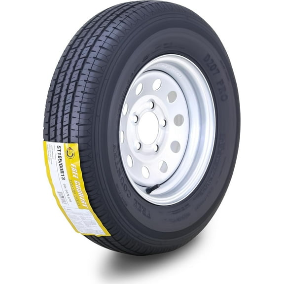Free Country Trailer Tire Wheel Assembly ST185/80R13 8-Ply D 98N 5 Lug on 4.5" PCD Silver Mod Rim