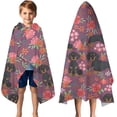 thumbnail image 3 of Dachshund Dog and Flower Floral Hooded Bath Towel，50"x30" for Ages 3 To 12 Kids, Quick Dry Lightweight Soft Microfiber Hood Beach Towel Cover Up for Kids, 3 of 7