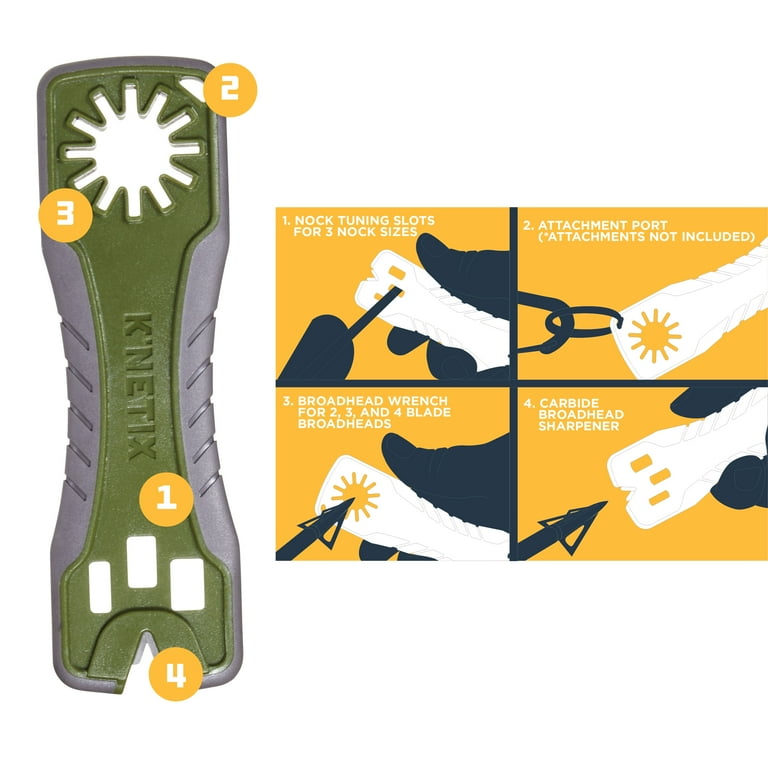 Knetix Mv2 Broadhead Wrench & Archery Broadhead Sharpener, Gray