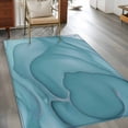 thumbnail image 2 of Teal Blue Marble Area Rugs 3x5 ft Liquid Art Modern Washable Rug Non Slip Indoor Carpet Absorbent Floor Mat for Living Room Bedroom Dining Room, 2 of 9