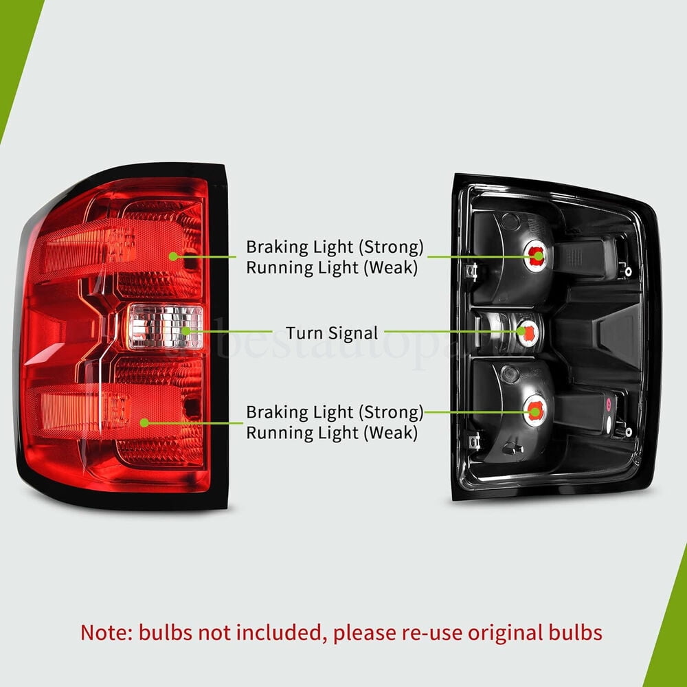 Red Tail Light Rear Brake Lamp For 2014 2015 2016 2017 2018 Chevy Silverado 1500