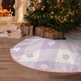 thumbnail image 5 of Sikiie Floral Purple Buffalo Plaid Nativity Christmas Tree Skirt, Jesus Christian Winter Holiday Tree Mat Decoration(30-48IN)48", 5 of 6