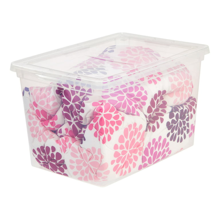 Hefty Food Storage Container Floral Plastic Square 1 Quart With Lid