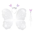 thumbnail image 3 of Conjunto de disfraz de hada para niñas, disfraz de alas de mariposa, diadema de mariposa, princesa infantil Blanco, 3 of 9
