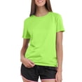thumbnail image 2 of Women's Workout Tops Short Sleeve Shirts Quick Dry Athletic Sun Protection Rash Guard for Women Fluorescent Green XL, 2 of 5