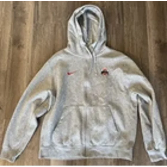 Ohio State University Buckeyes Nike Dri Fit Men’s Full Zip Hoodie Large Gray