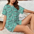 thumbnail image 4 of Rateoe Great White Shark Pattern Women's Short-Sleeved Pajama Set - 2 Piece Soft and Lightweight Sleepwear Set-X-Large, 4 of 7