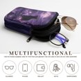 thumbnail image 5 of SEANATIVE Dual Compartment Eyeglasses Case Zipper Sunglasses Pouch Shockproof Lightweight Travel Eyewear Organizer Portable Glasses Pouch for Work Vacation Trips, Cat Moon Galaxy Print Violet, 5 of 7