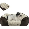 thumbnail image 1 of Washable Dog Bed with Removable Cushion for Medium Small Dogs Easy to Wash Pet Sofa Bed with Side Rectangle Bolster Cat Bed Calming Cuddle Puppy Bed Slip Bottom CM, 1 of 6
