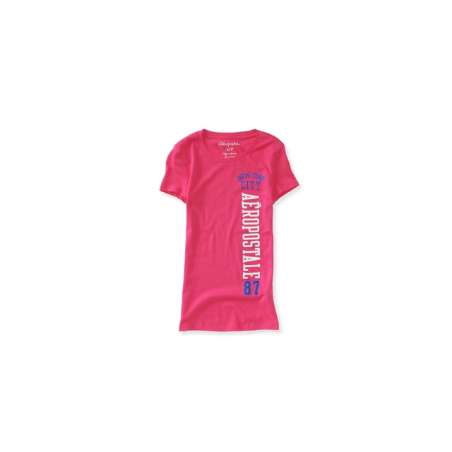 Aeropostale NYC 87 playera gráfica para mujer, rosa, XS Aeropostale Camiseta gráfica