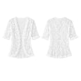 thumbnail image 4 of Blmnix Spring Jackets Womens Jacket Convertible Lace lnsert Pull-On Womens Summer Jacket Coat Short Sleeve Cocoon White Jackets for Women Trendy, 4 of 7