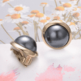 thumbnail image 5 of Yoursfs Grey Pearl Large Clip on Earrings for Women Non Pierced Ears 18K Gold Plated Hypoallergenic Elegant Fake Pearl Earring Fashion Jewelry Gifts, 5 of 7