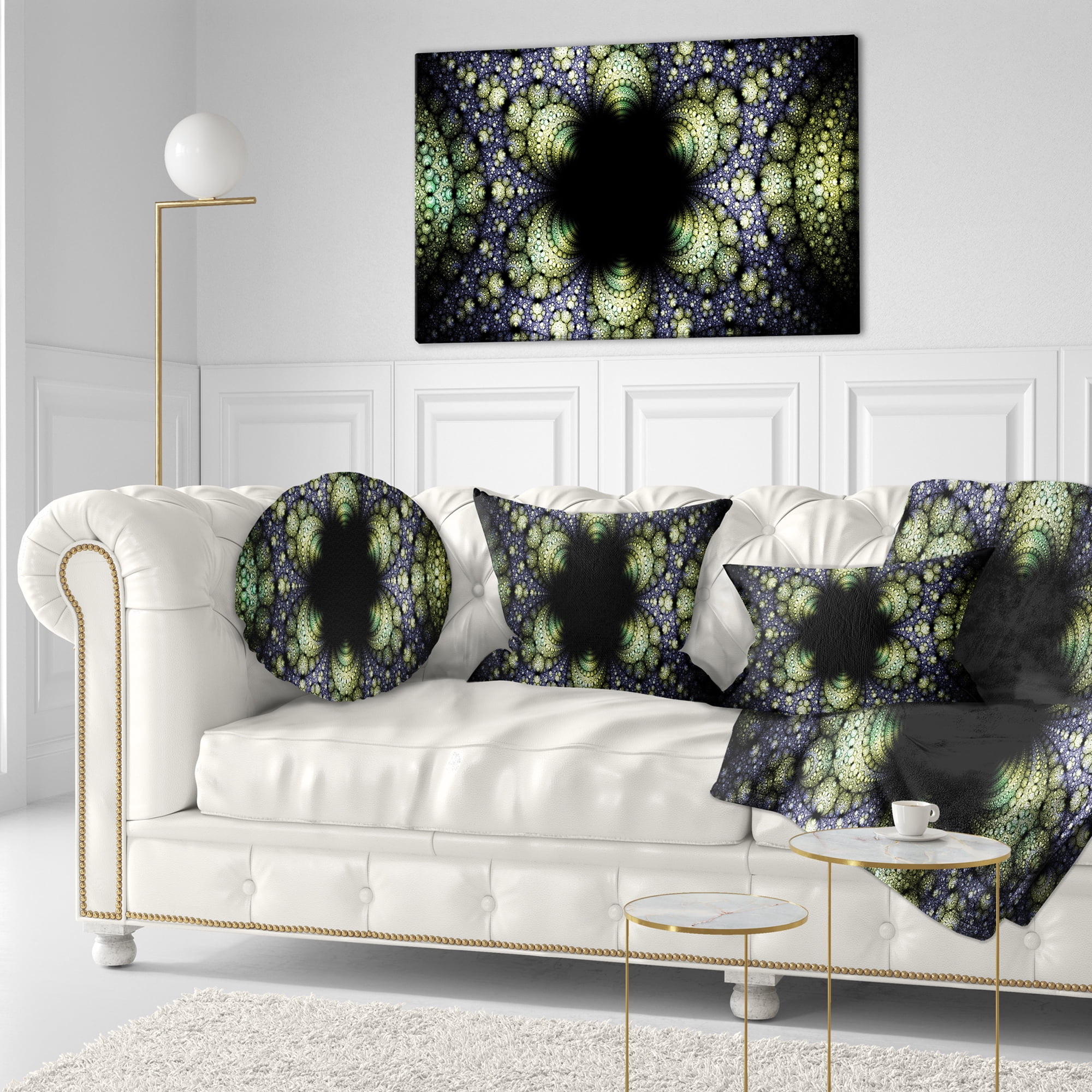Designart Into the Center of Fraction - Abstract Throw Pillow - 12x20