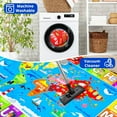 thumbnail image 3 of World Map ABC Kid Rug for Playroom 78.7"×59" Geography Classroom Play Rug Educational Baby Playmat Alphabet Rug for Primary School Fluffy Ployester Non-Slip Preschool Rug for Nursery Room, 3 of 10