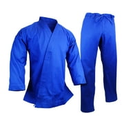 12 oz Heavyweight Cotton Karate Uniform Martial Arts Blue Gi