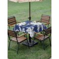 thumbnail image 4 of Outdoor Tablecloth with Umbrella Hole for Patio/Picnic/Party/Camping, Indigo Blue Palm Trees Waterproof Table Cloth Square Cover Washable, Farmhouse Tropical Summer Beach (54"x 54"), 4 of 9
