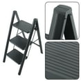 thumbnail image 6 of 3 Step Ladder, Folding Step Stool with Wide Anti-Slip Pedal, Aluminum Lightweight Folding Ladder for Household & Office, Holds up to 330 Lbs, Black, 6 of 6