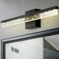 thumbnail image 3 of JONATHAN Y Mario 22" 1-Light Modern Contemporary 360-Degree Rotatable Iron/Seeded Acrylic Integrated LED Vanity Light, Black/Clear, 3 of 9