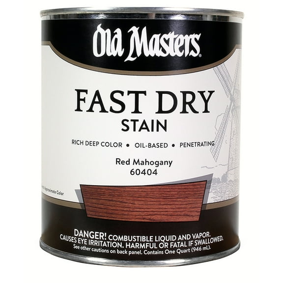 4-Pack of 1 qt Old Masters 60404 Red Mahogany Fast Dry Stain Oil-Based Wood Stain