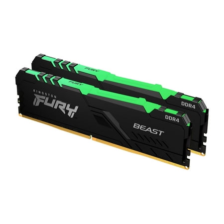 Kingston FURY Beast RGB 64GB (2x32GB) 3200MHz DDR4 CL16 Desktop Memory Kit of 2 KF432C16BBAK2/64