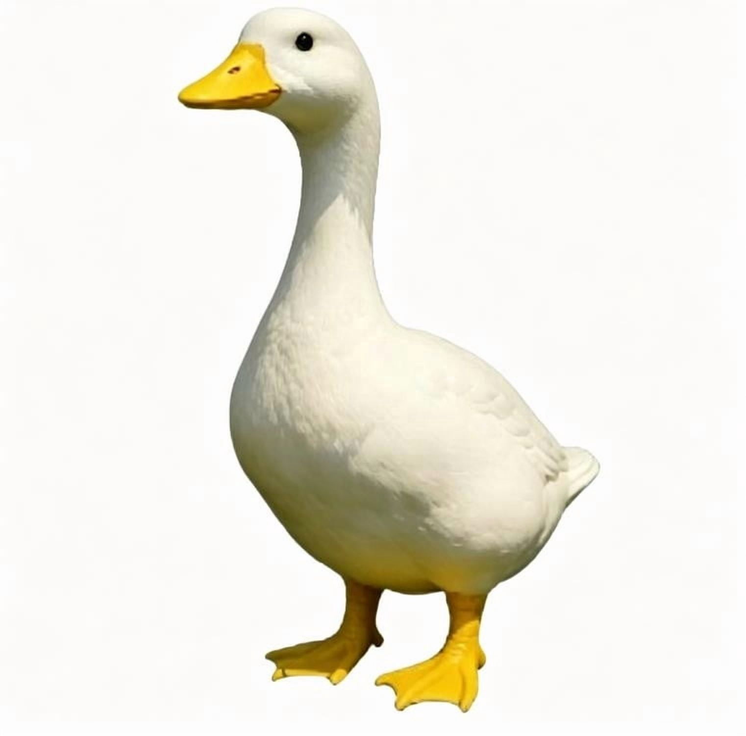 Large Porch Goose Statue, Pure White Resin Goose Garden Decor Figurine for Patio, Yard