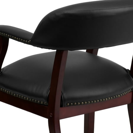 Flash Furniture Diamond Black Vinyl Luxurious Conference Chair with Accent Nail Trim