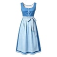 thumbnail image 4 of Huangx Women Oktoberfest Dress - Halloween Dirndl Dress with Embroidery, German Beer Dress for Oktoberfest Party Carnival and Dress Up Blue L, 4 of 4