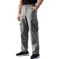 thumbnail image 6 of Men's American Retro Workwear Corduroy Pants, Loose Straight-leg Wide-leg Casual Trousers for Fall, Winter and Vintage Look,Dark Gray,XL, 6 of 6