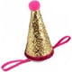 thumbnail image 3 of Conjunto lindo de sombrero de cono y pajarita para fiesta de cumpleaños para mascotas con diadema ajustable y adorno de pompones, 3 of 5